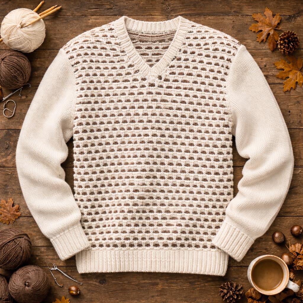 Men's V Neck Sweater Knitting Pattern