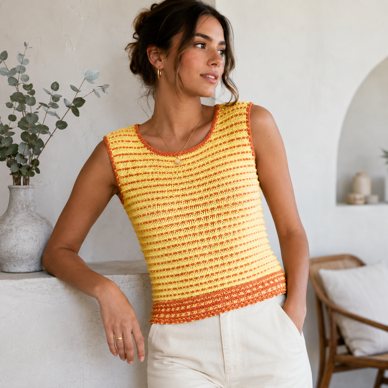 Striped Knit Tank Top Pattern