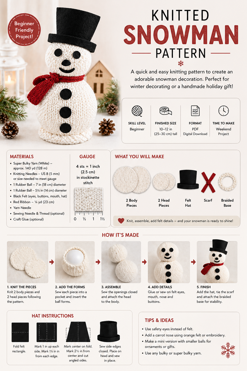 Knitted Snowman Pattern