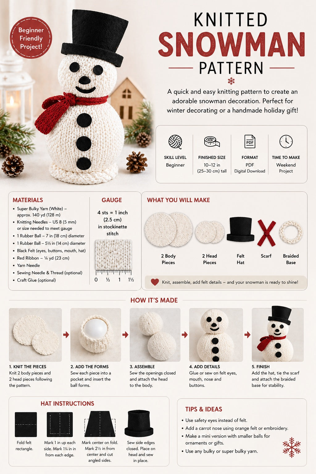 Knitted Snowman Pattern