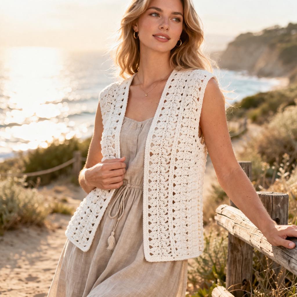 Hairpin Lace Vintage Vest Crochet Pattern