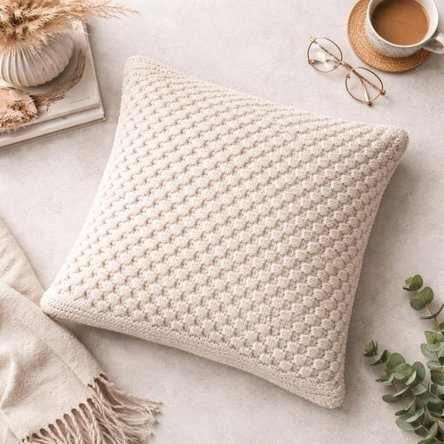 Aran Knit Pillow Cover Pattern, Textured Cushion