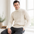 Men’s Cable Turtleneck Sweater Knitting Pattern