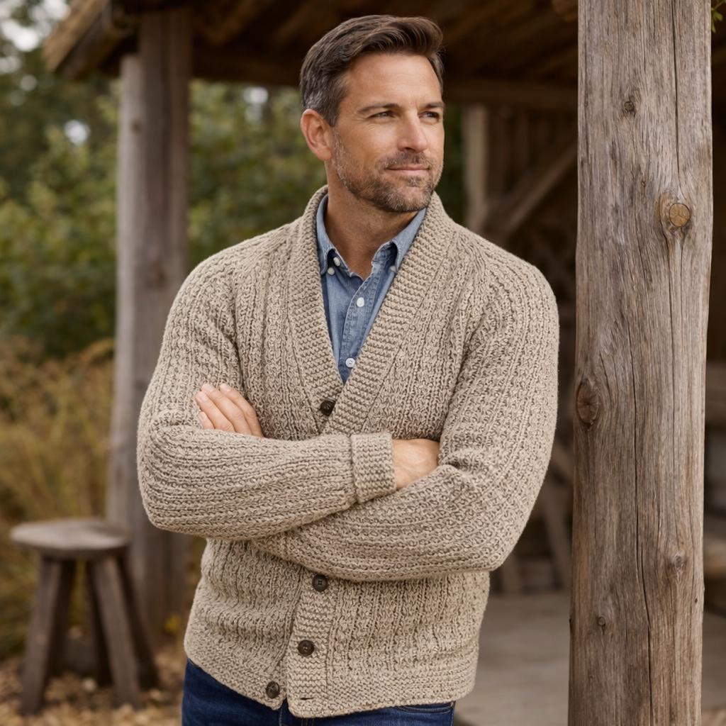 Men’s Raglan Cardigan Knitting Pattern