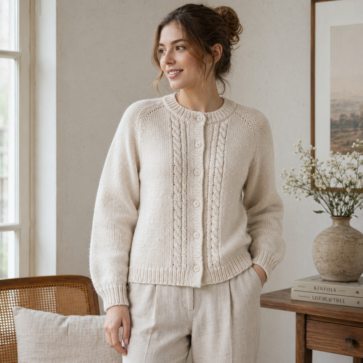 Top Down Raglan Cardigan Knitting Pattern