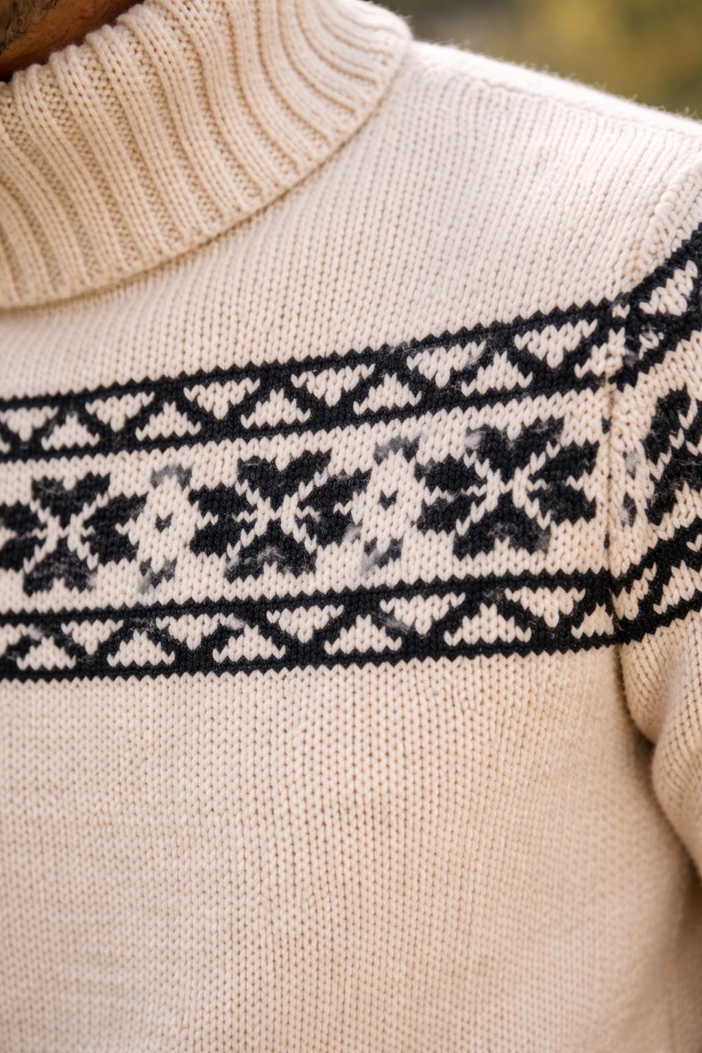 Men Fair Isle Sweater Knitting Nordic Colorwork Pullover Pattern