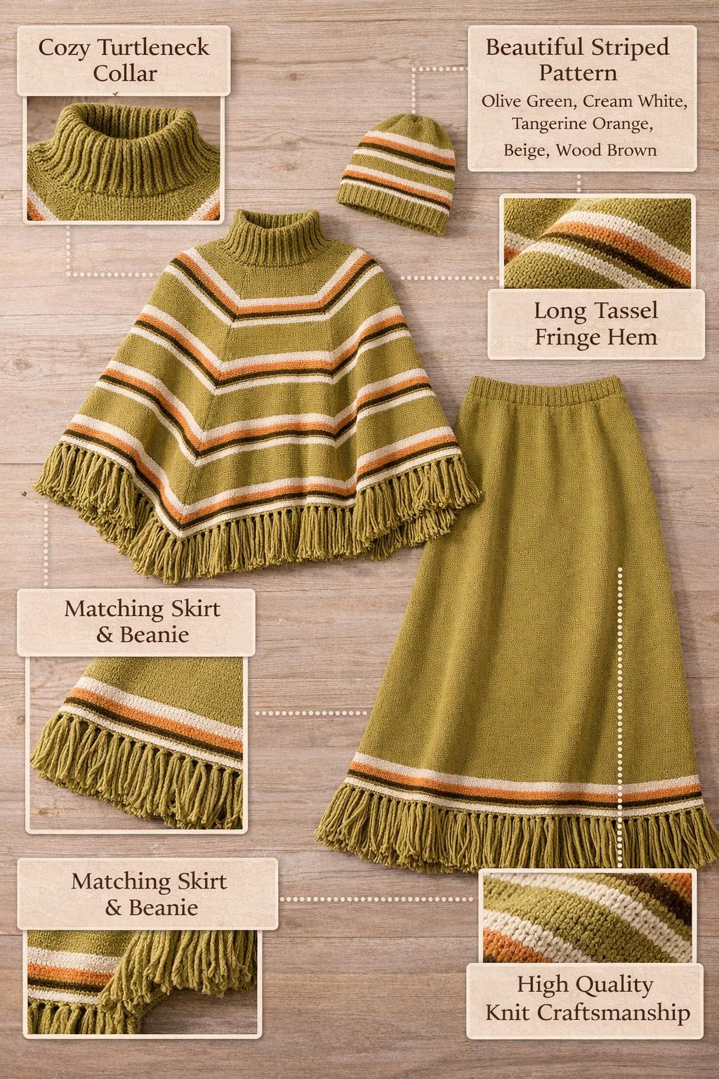 Striped Poncho Knitting Pattern