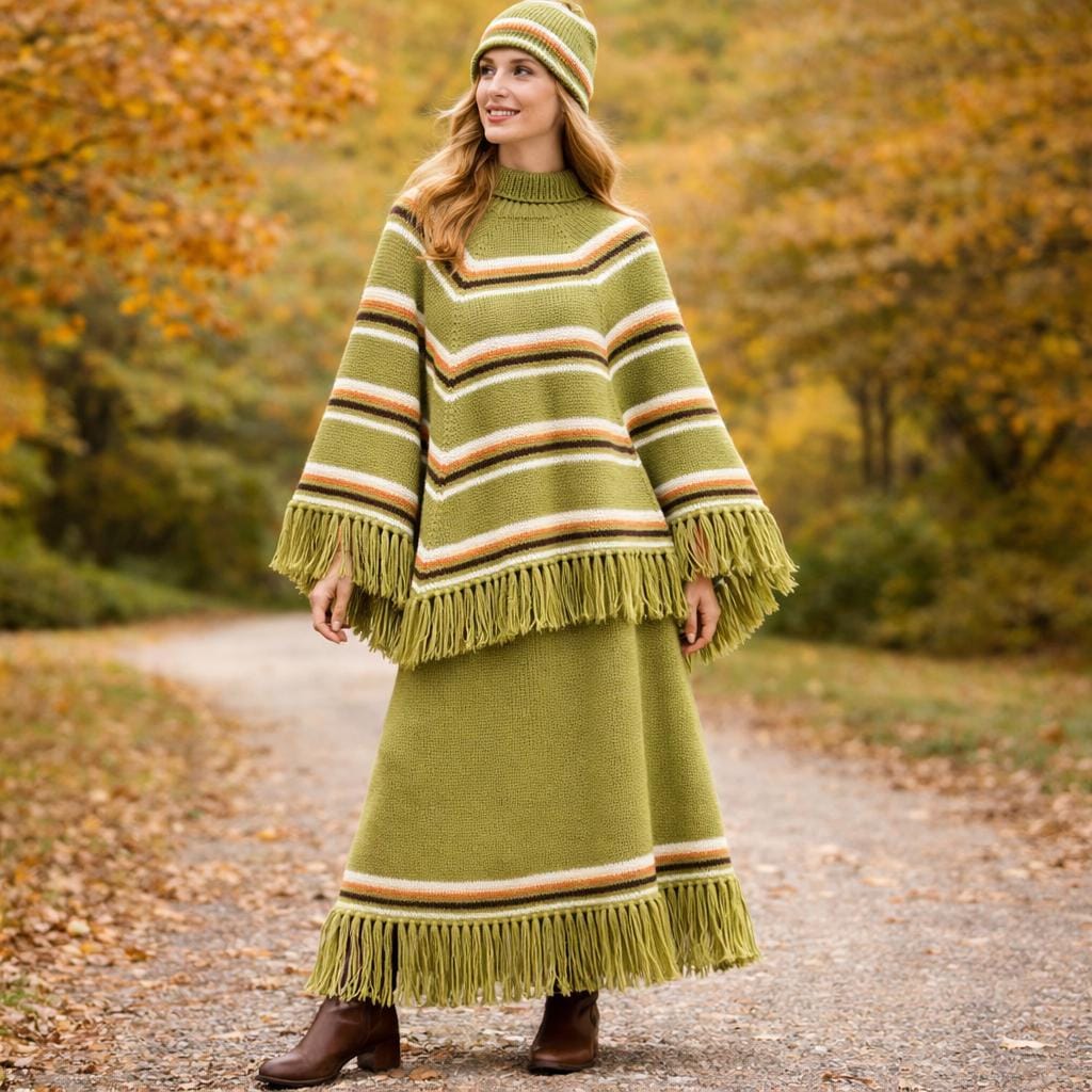 Striped Poncho Knitting Pattern
