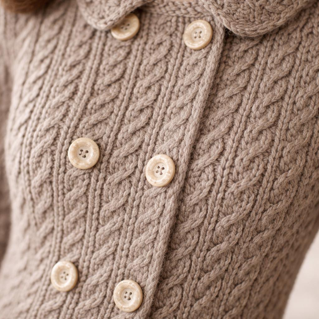 Double Breasted Cable Knit Cardigan