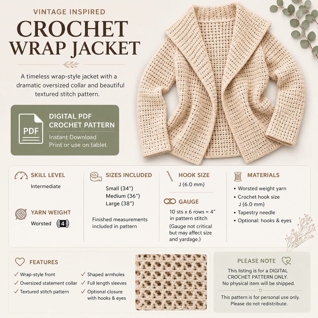 Crochet Wrap Jacket Pattern