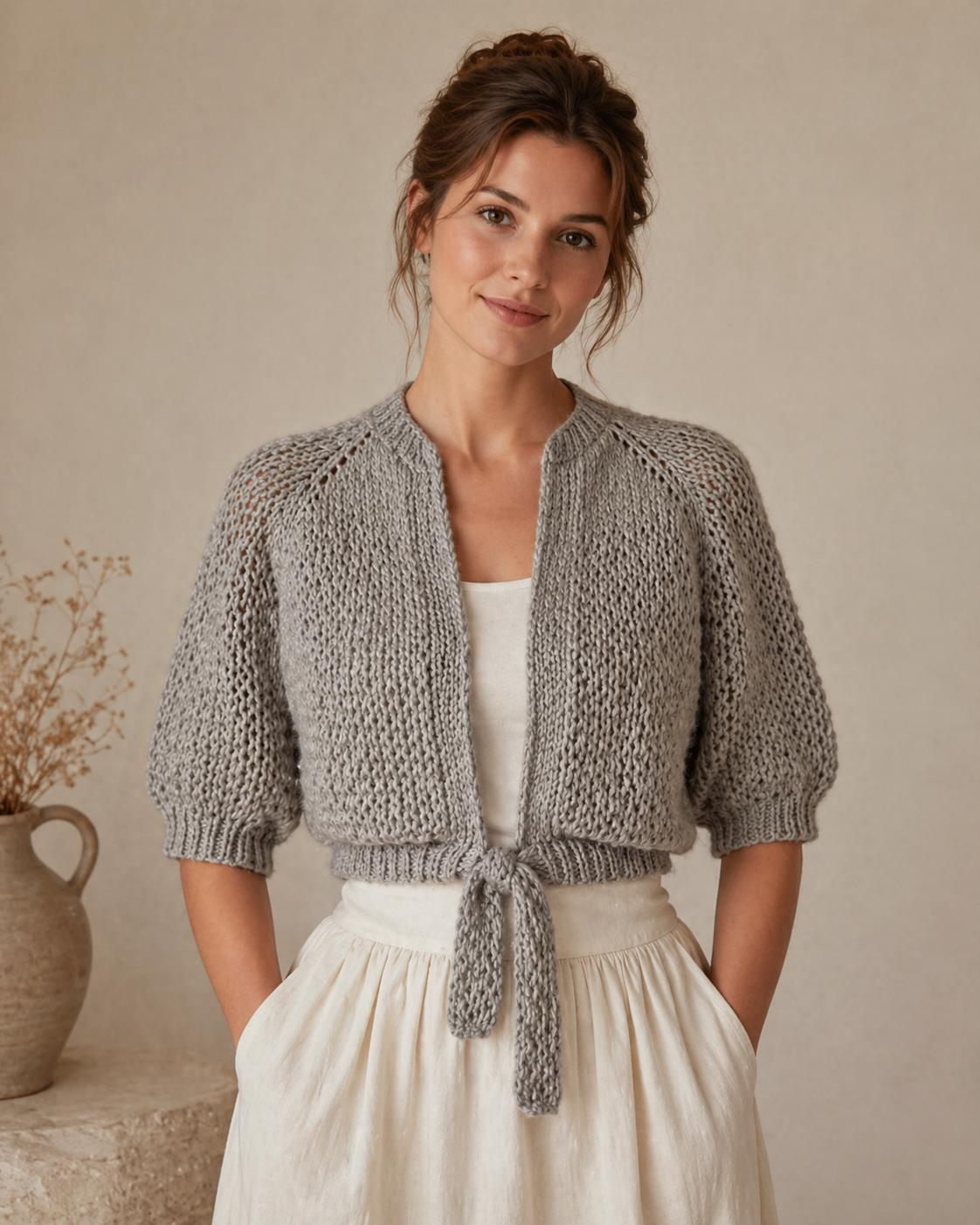 Cropped Raglan Knit Jacket Pattern
