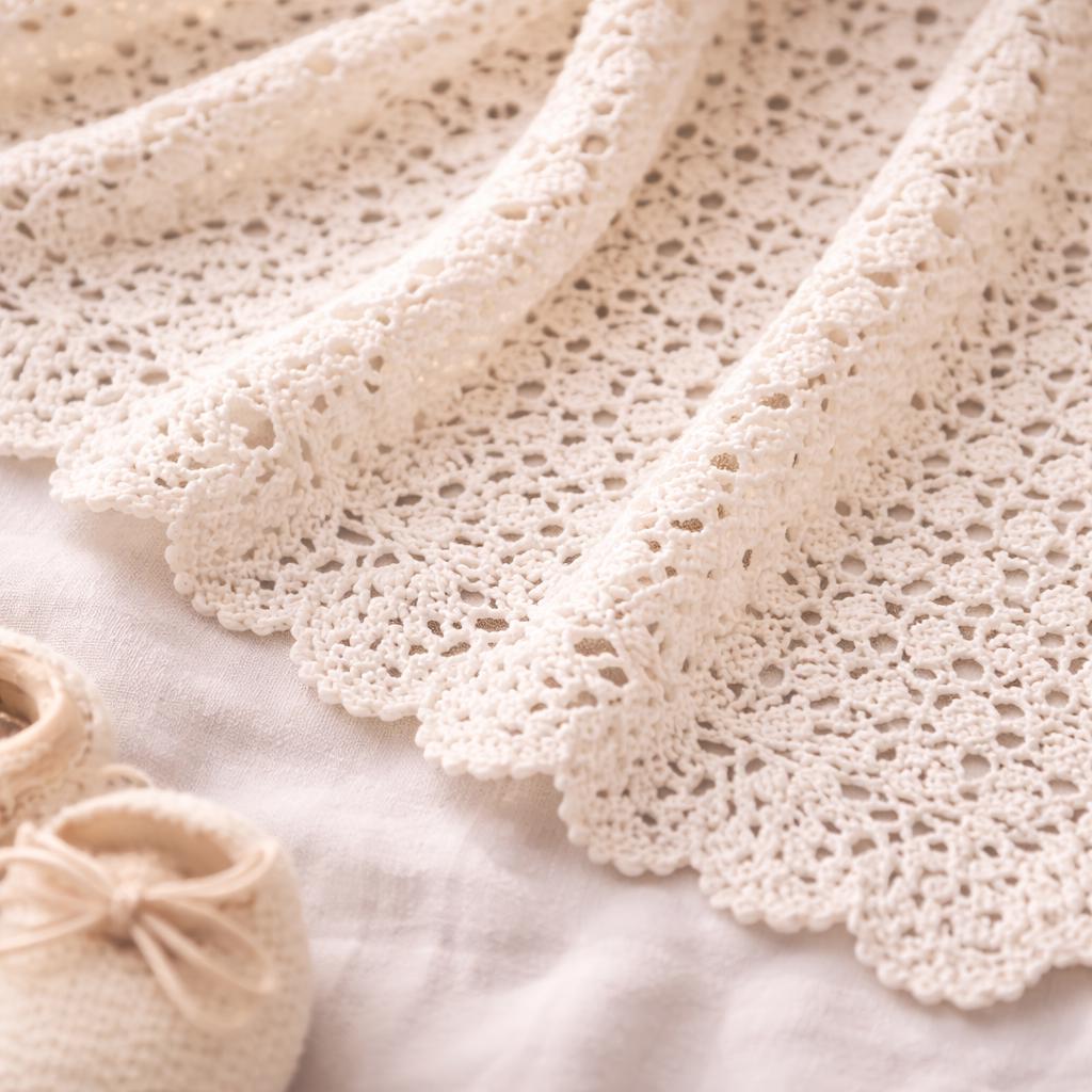 Crochet Baby Blanket Lace Square Pattern