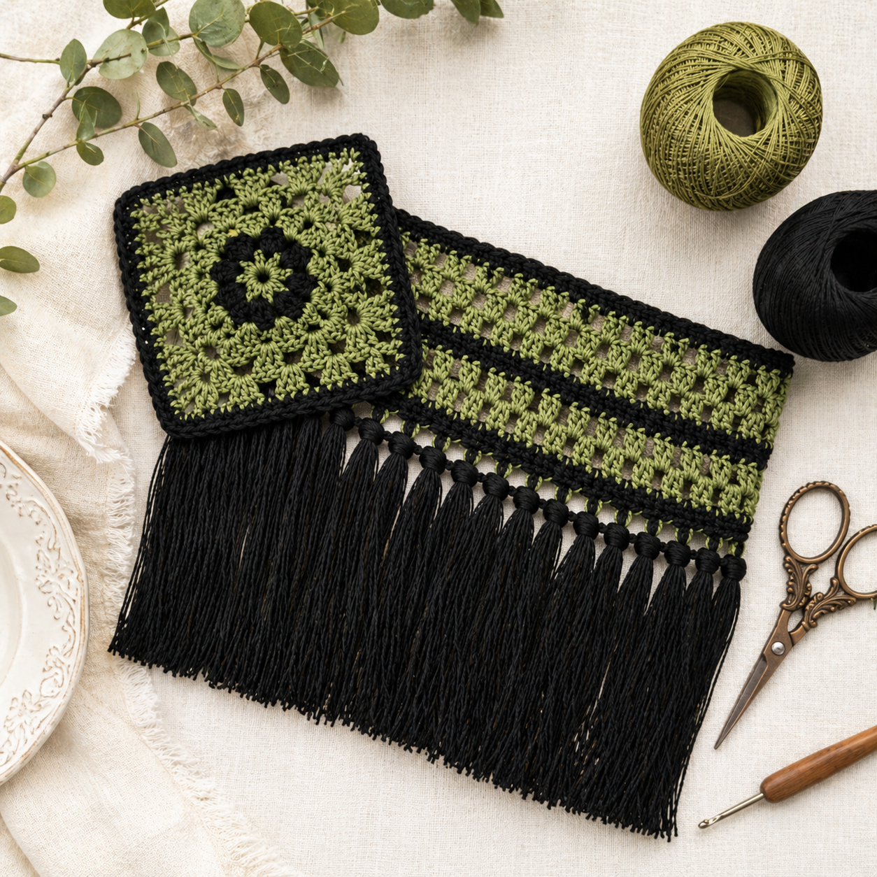 Fringed Curtain Tieback Crochet Pattern