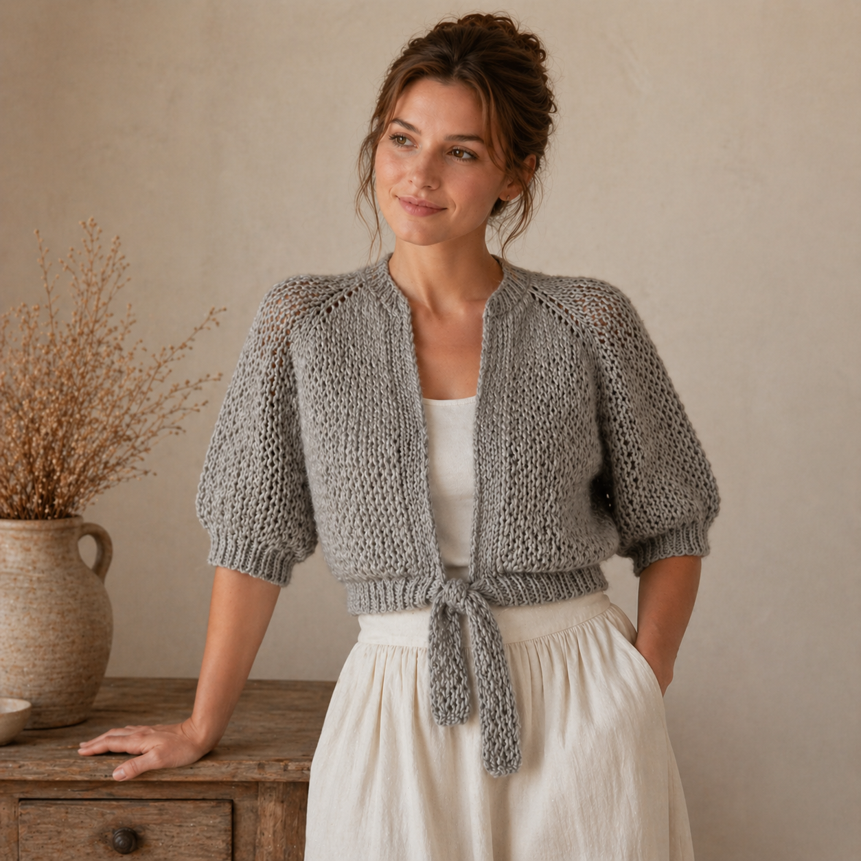 Cropped Raglan Knit Jacket Pattern