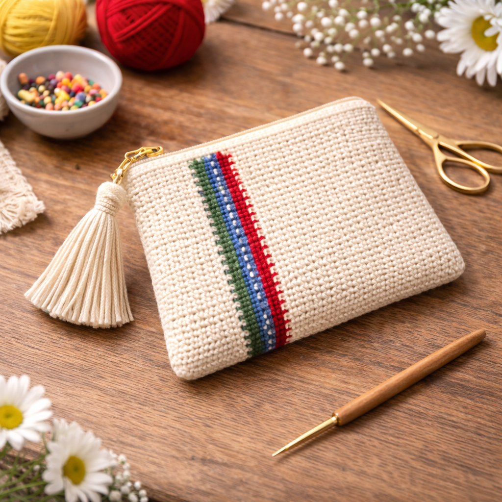 Crochet Zipper Pouch Mesh Bag Pattern