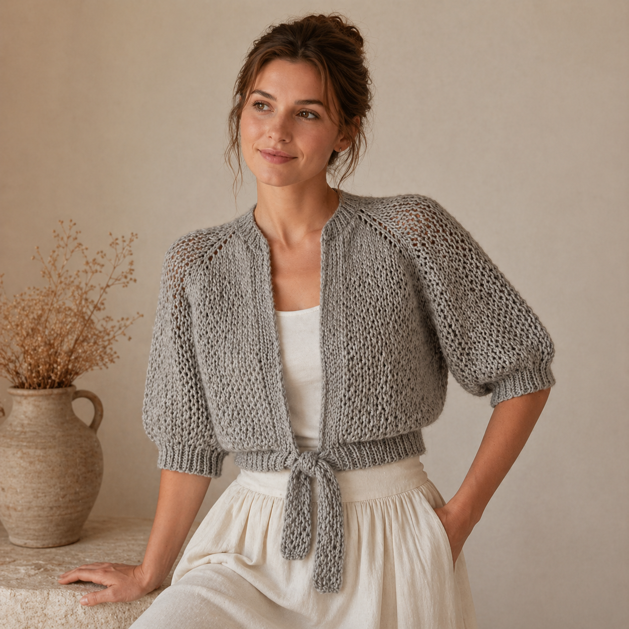 Cropped Raglan Knit Jacket Pattern