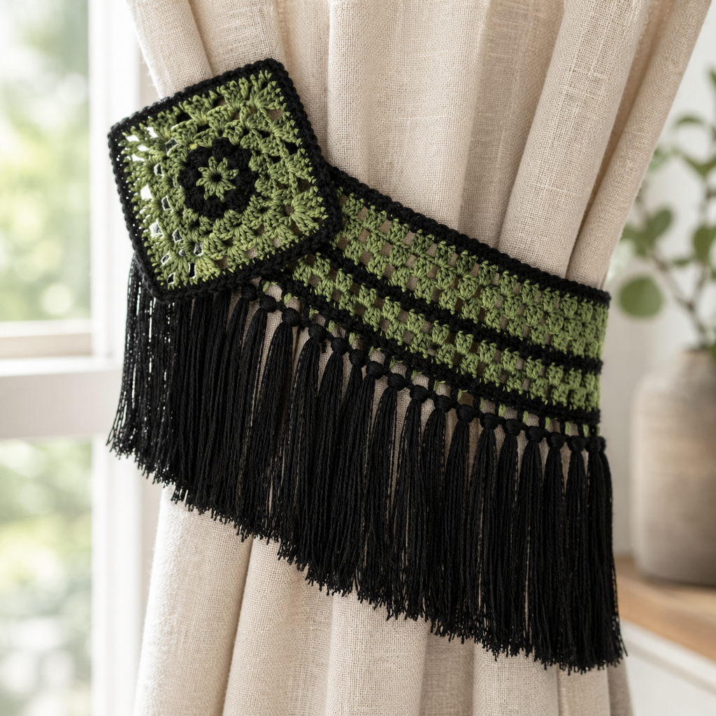 Fringed Curtain Tieback Crochet Pattern