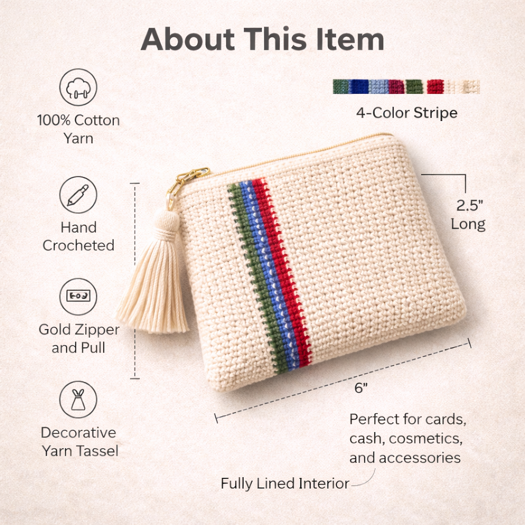 Crochet Zipper Pouch Mesh Bag Pattern