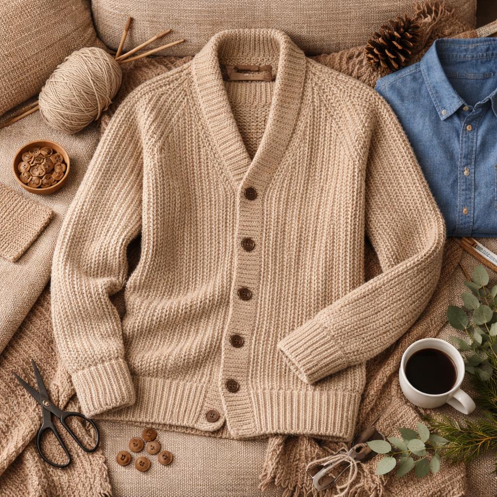 Men’s Raglan Cardigan Knitting Pattern