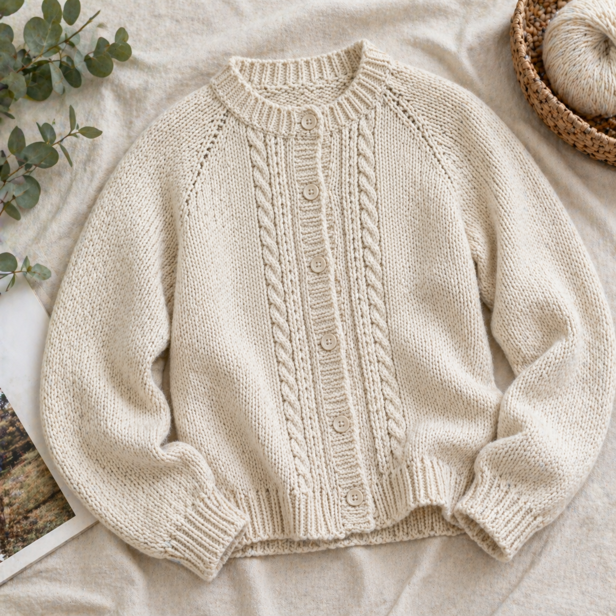 Top Down Raglan Cardigan Knitting Pattern