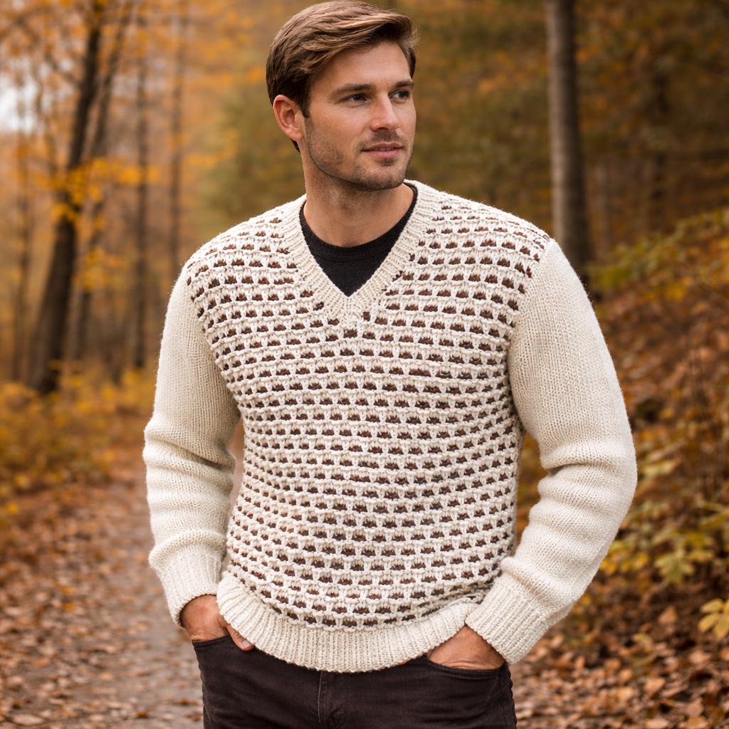 Men's V Neck Sweater Knitting Pattern