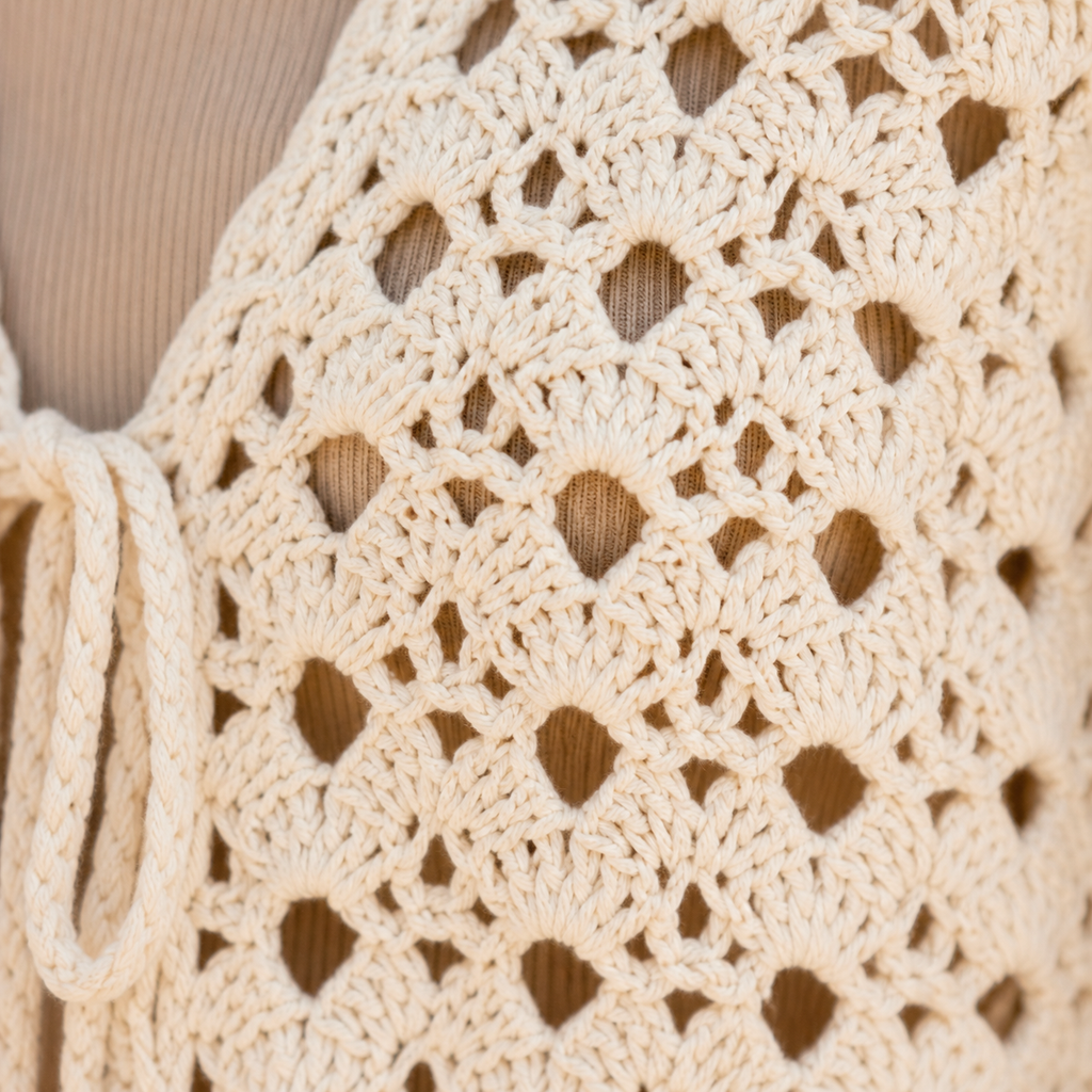 Crochet Vest Pattern, Summer Lace Boho Sleeveless Top