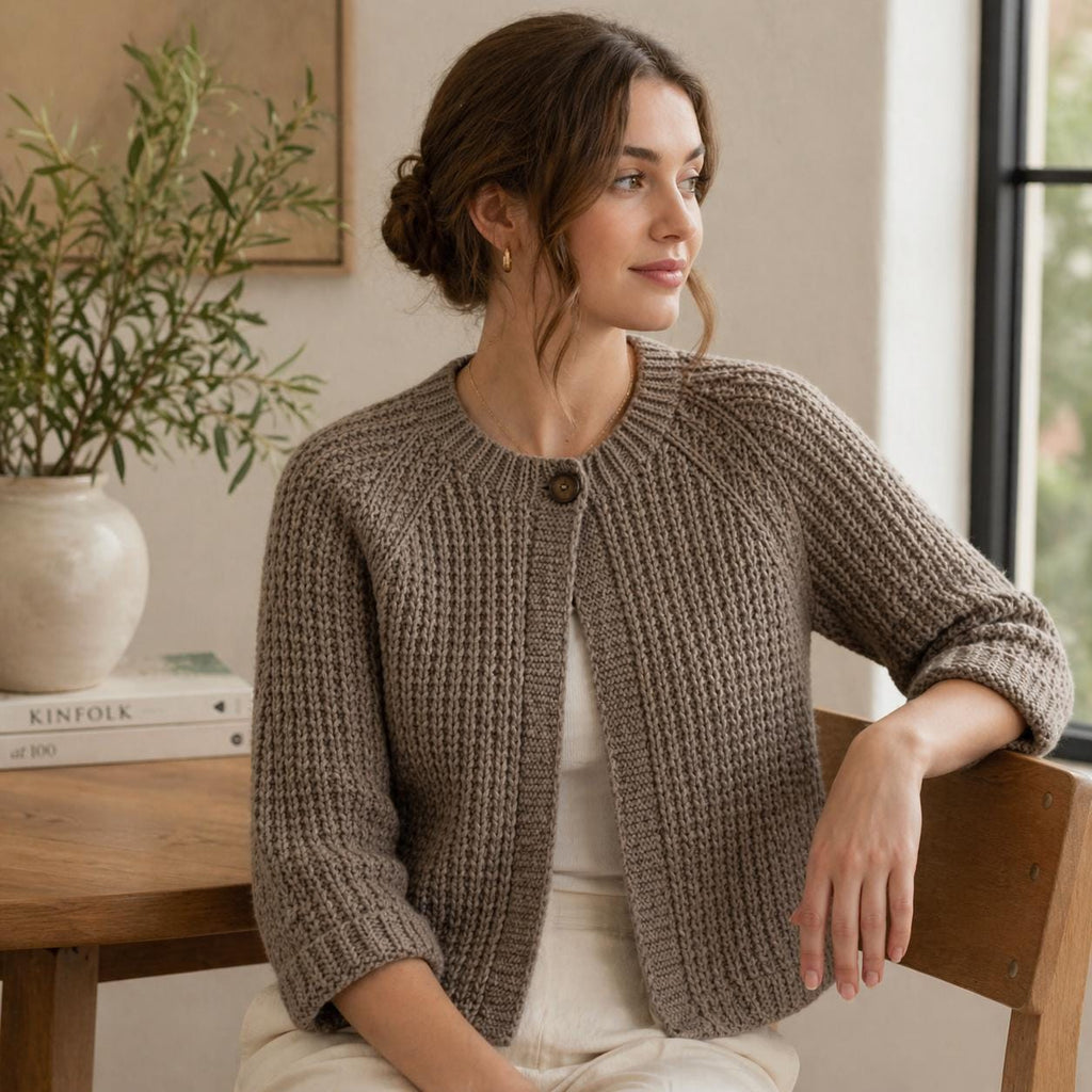 Textured Raglan Knit Cardigan Pattern