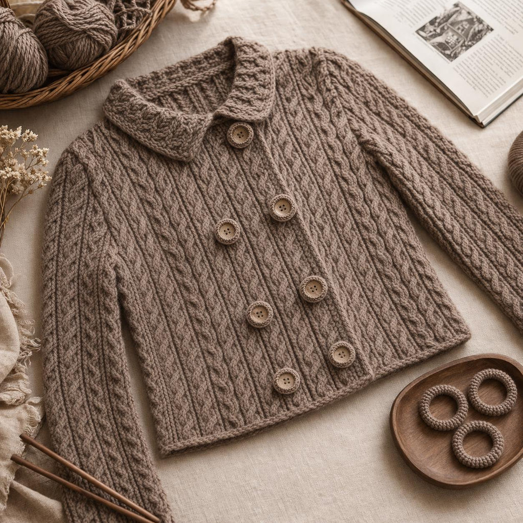 Double Breasted Cable Knit Cardigan