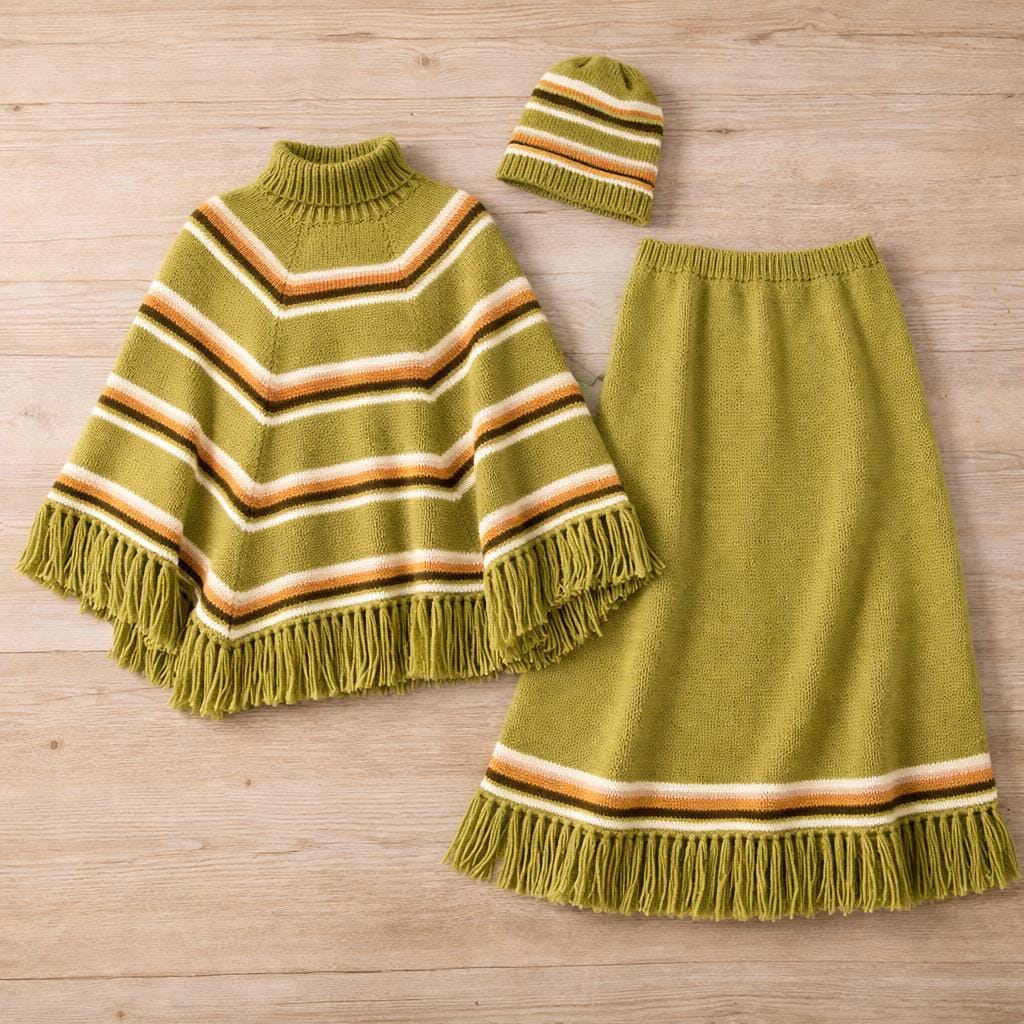 Striped Poncho Knitting Pattern