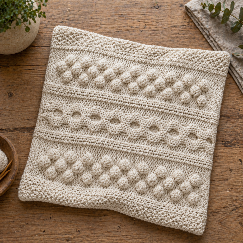 Aran Cable Pillow Knitting Cover Pattern
