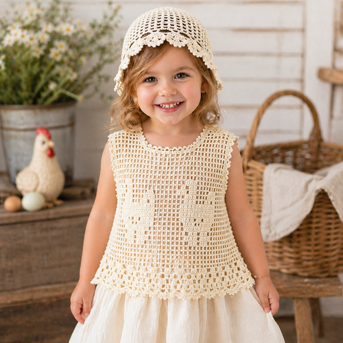 Chicken Filet Crochet Toddler Tunic Pattern + Bonnet