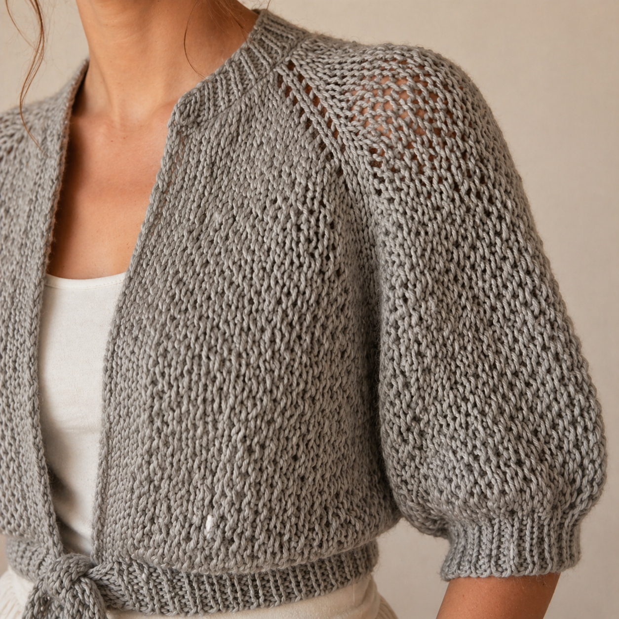 Cropped Raglan Knit Jacket Pattern