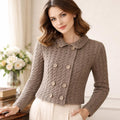 Double Breasted Cable Knit Cardigan