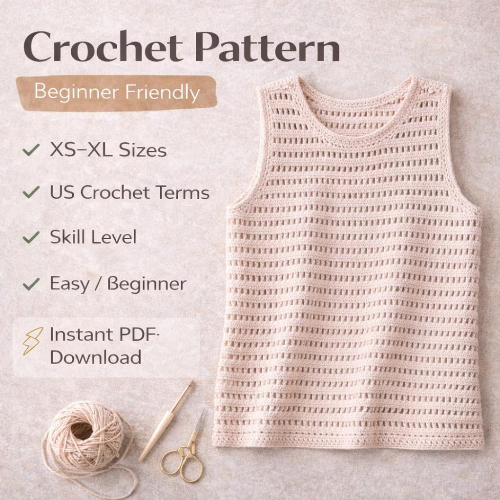 Sleeveless Tank Top Crochet Pattern