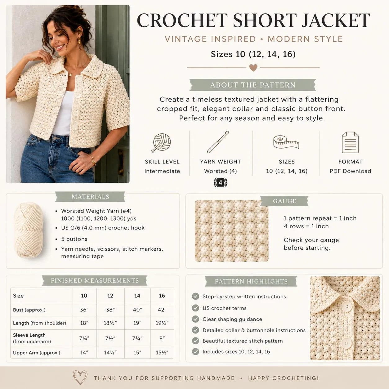 Crochet Jacket Pattern