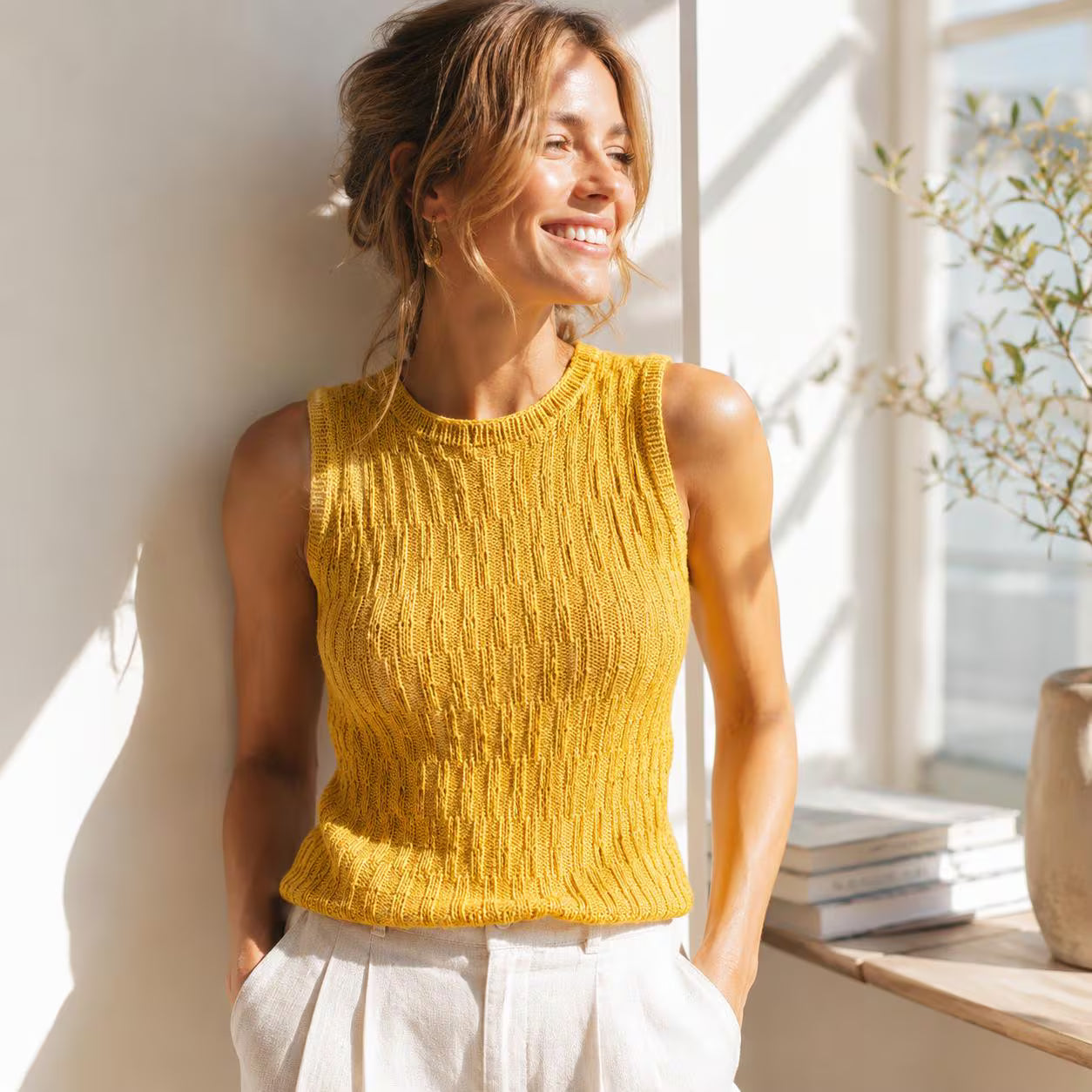 Textured Shell Top Knitting Pattern