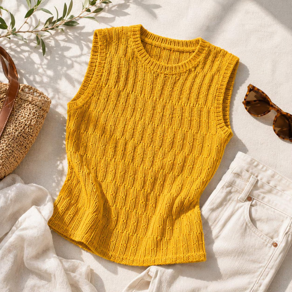 Textured Shell Top Knitting Pattern