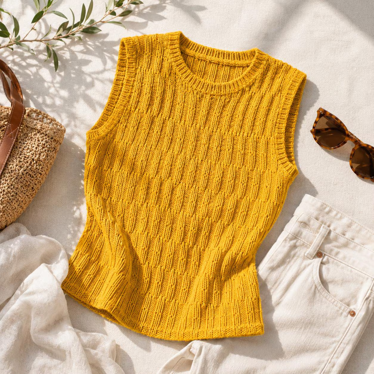Textured Shell Top Knitting Pattern