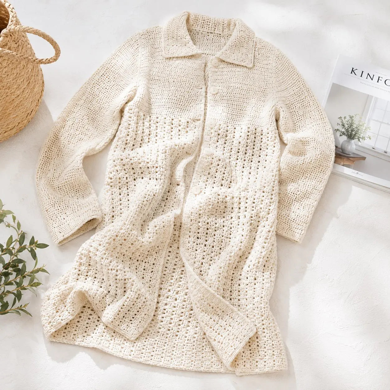 Crochet Long Textured Coat Pattern