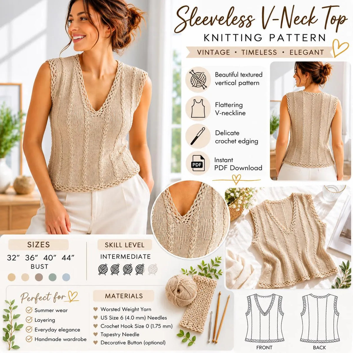 Textured Knit Top Pattern