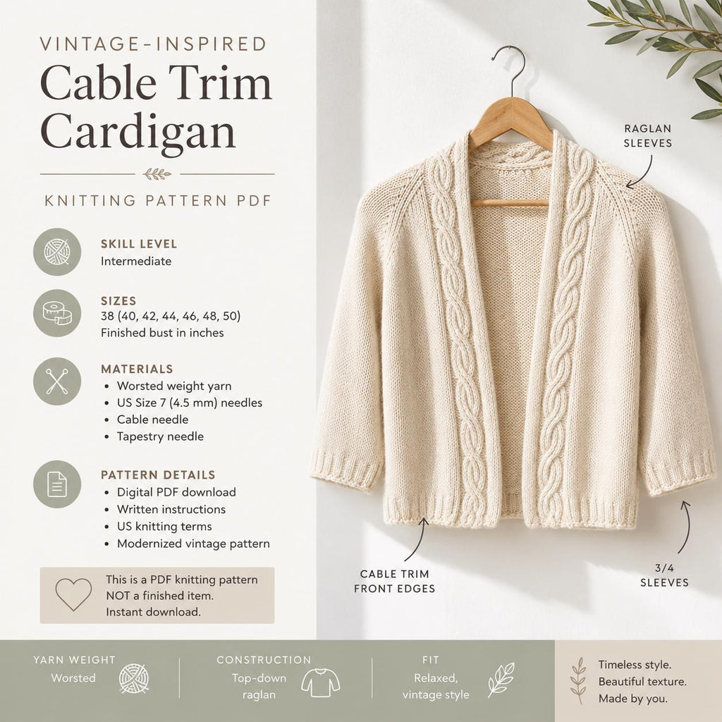 Women's Raglan Sleeve Sweater Knitting Pattern