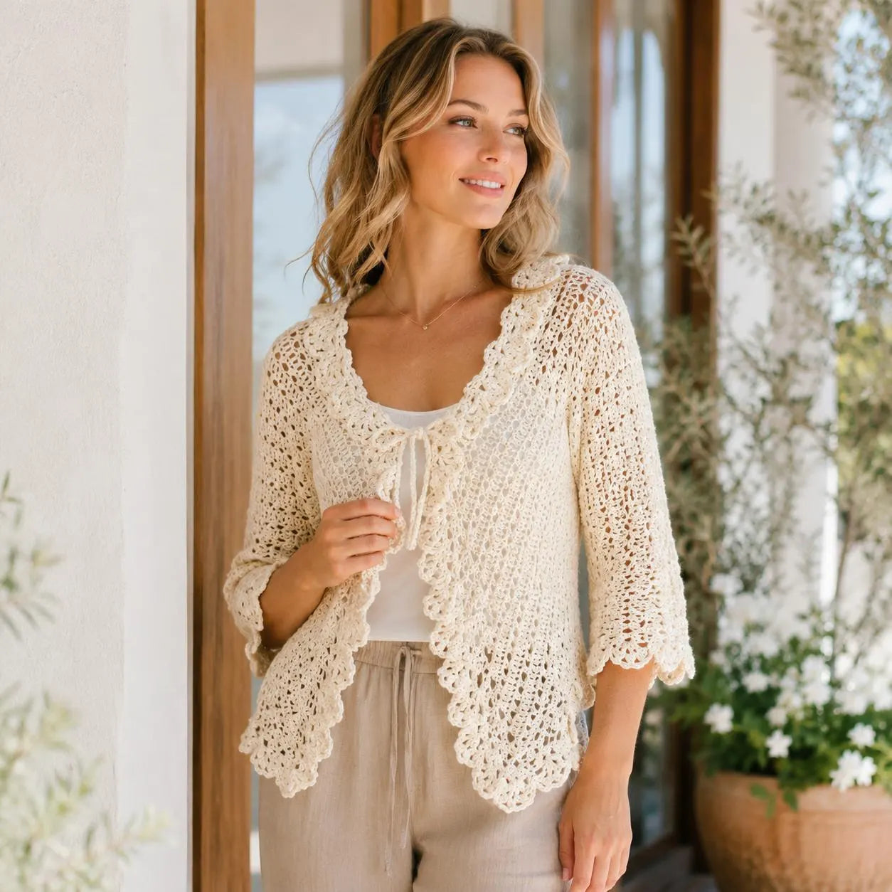 Crochet Triangle Jacket Pattern, Puff Stitch Cardigan Sweater
