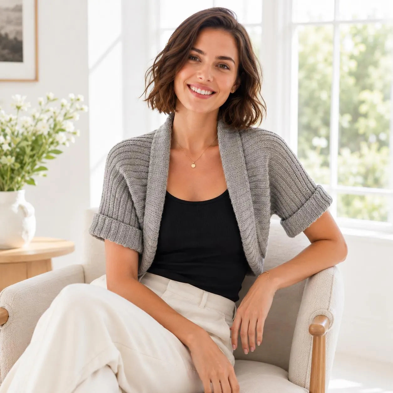 Ribbed Bolero Knitting Pattern