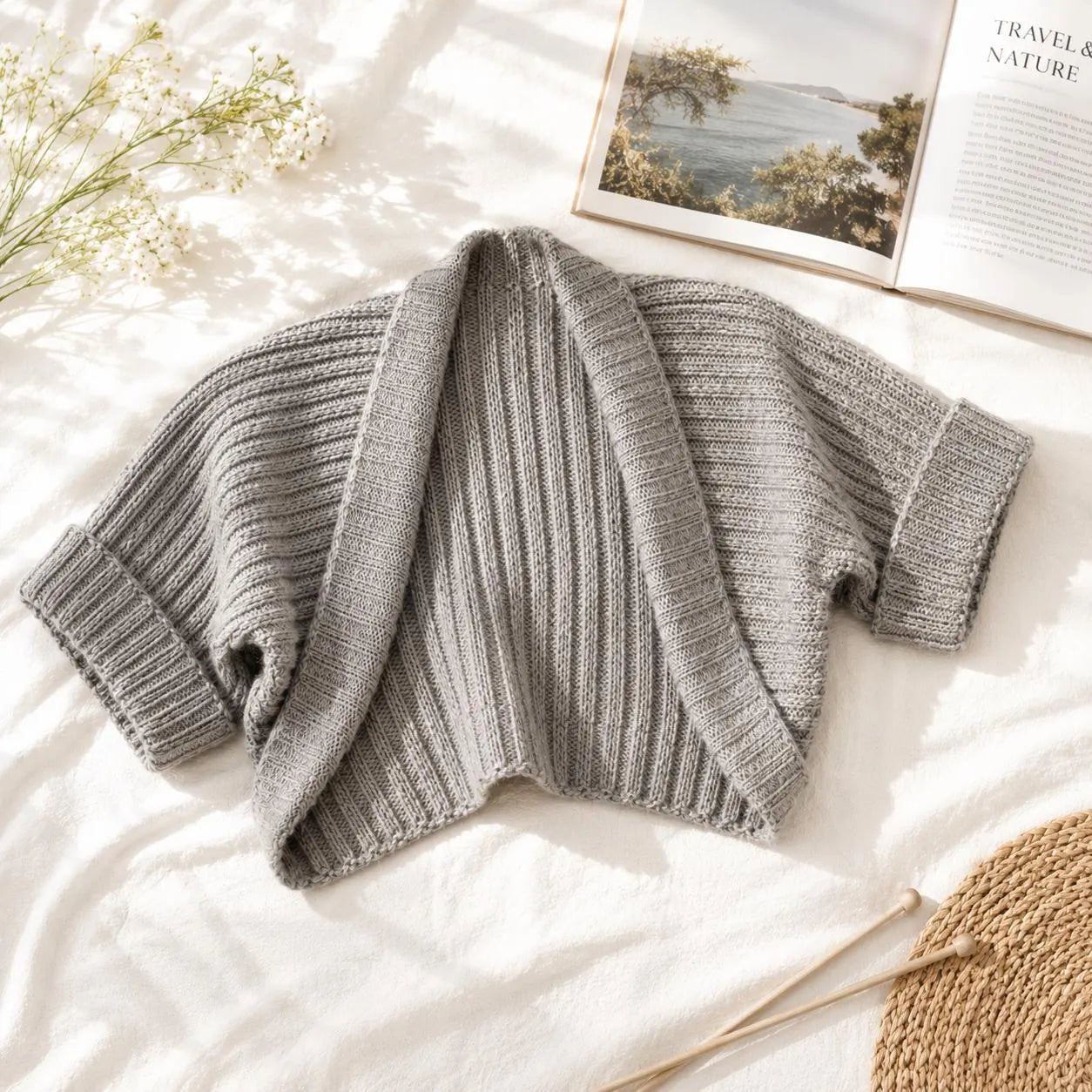 Ribbed Bolero Knitting Pattern