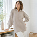 Ladies Mock Moss Tunic Knitting Pattern, Women's Oversized Sweater
