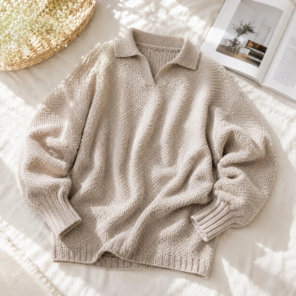 Ladies Mock Moss Tunic Knitting Pattern, Women's Oversized Sweater