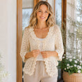 Crochet Triangle Jacket Pattern, Puff Stitch Cardigan Sweater