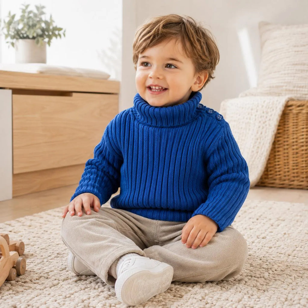 Children's Ribbed Turtleneck Sweater Knitting Pattern