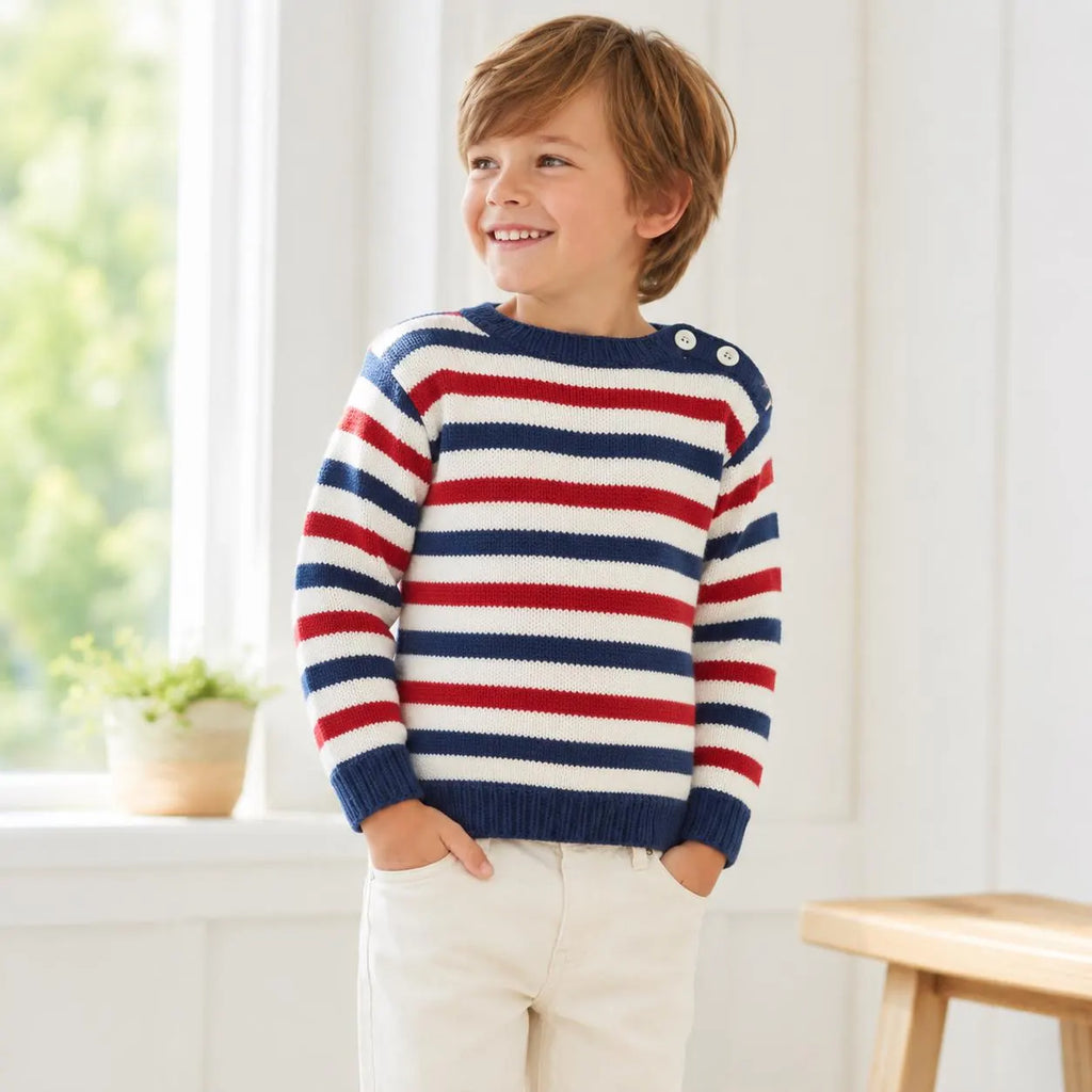 Vintage Striped Children's Sweater Knitting Pattern