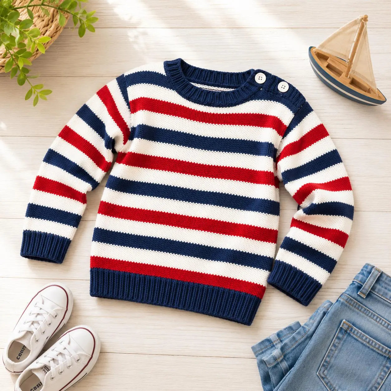 Vintage Striped Children's Sweater Knitting Pattern